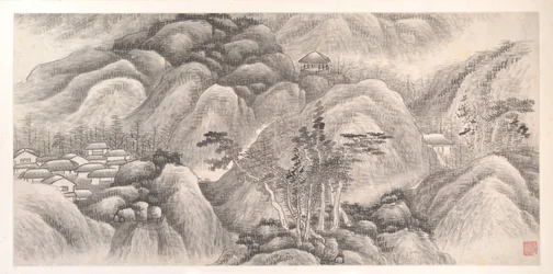 Paysages des douze mois, vers 1685 (album de douze feuilles de peinture ; encre sur papier)