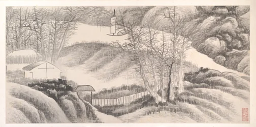 Paysages des douze mois, vers 1685 (album de douze feuilles de peinture ; encre sur papier)
