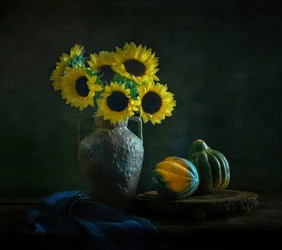 Tournesols et courges mélancoliques