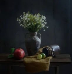 Nature morte florale rustique