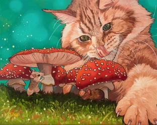 Abri de champignons, 2023 (huile sur toile)