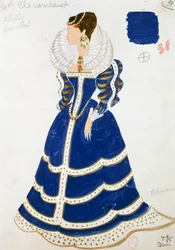 Dame polonaise, croquis de costume par Yves Bonnat