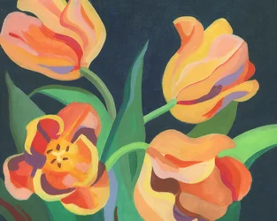 Des tulipes orange vif