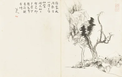 Paysages et fleurs, album de six feuilles