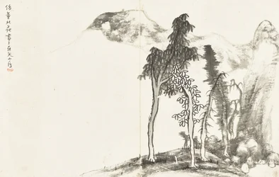 Paysages et fleurs, album de six feuilles