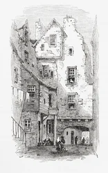 Une vieille ruelle, Canongate, Édimbourg, Écosse