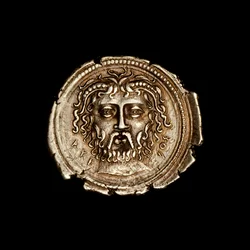 Pièce grecque ancienne avec tête de Zeus, vers 360 av. J.-C.