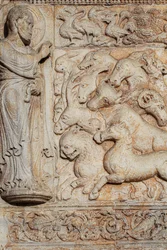 Bas-relief du portail de San Zeno Maggiore. Vérone