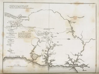Carte de Sydney et des environs, Australie, vers 1798