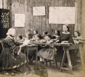 Leçon de maths, vers 1890 (photo)