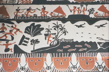 Natte avec décoration traditionnelle, Micronésie