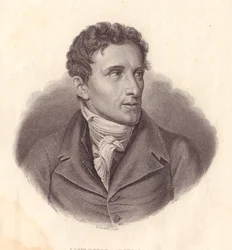 Portrait du sculpteur italien Antonio Canova (1757-1822), gravure sur cuivre par A Locatelli d