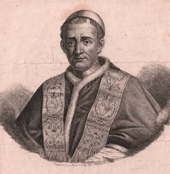 Portrait du pape Grégoire XVI (1765-1846), eau-forte et burin, d