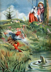 Blanche-Neige et Rose Pompon. vers 1910 (gravure)
