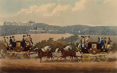 Les télégraphes de Reading (gravure en couleur)