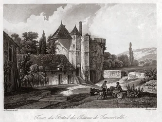 Le château de Tancarville. vers 1840