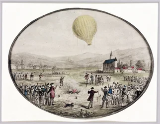 La première ascension publique en montgolfière, 5 juin 1783