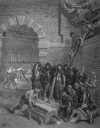 Lambeth Gasworks, de Londres, un pèlerinage, écrit par William Blanchard Jerrold, pub. 1872
