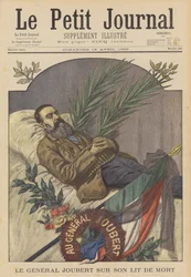 Le général boer Piet Joubert sur son lit de mort, Pretoria, Afrique du Sud