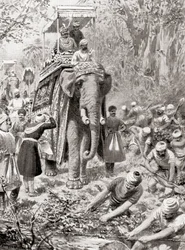 Inspection de la Grande Route du Nord de Sher Shah Suri, (maintenant la Grand Trunk Road), de l