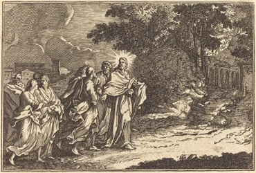 Christ arrive au mont des Oliviers