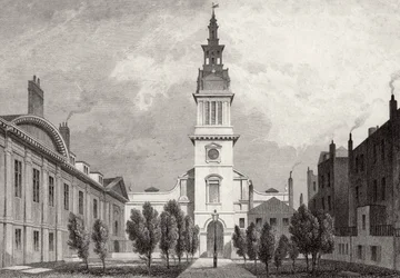 Christ Church et une partie de Christs Hospital, 1831