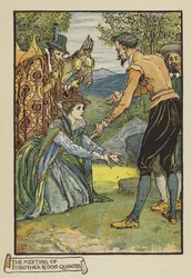 La rencontre de Dorothée et Don Quichotte
