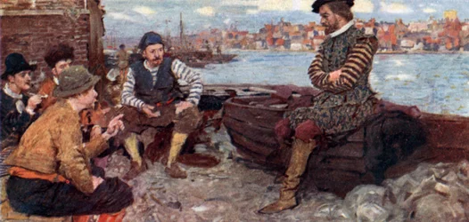 Shakespeare parle avec certains des hommes de Raleigh de retour des Caraïbes