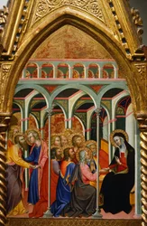 Retable avec scènes de la Vierge : Adieux de Marie aux apôtres