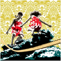 Des filles qui jouent sur les nuages