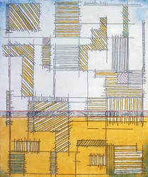 Grille jaune - Abstrait