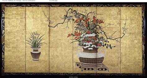 Paniers avec fleurs des quatre saisons
