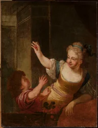 Deux enfants jouant avec des cerises noires