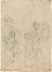 Madone et enfant avec les saints Gimignano, Jean-Baptiste, Georges et Pierre Martyr