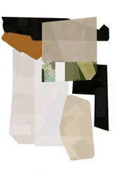 Collage géométrique aux tons terreux