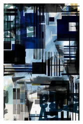 Bleu géométrique en superposition
