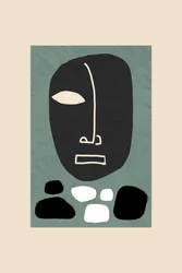 Visage abstrait serein