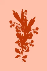 Silhouette florale en terre cuite