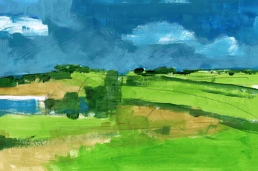 Paysage abstrait aux couleurs vives