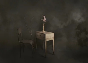 Scène paisible avec des oiseaux