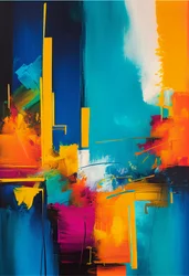 Composition abstraite, couleurs vibrantes et chaudes