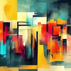 Formes abstraites en couleurs chaudes rouge et orange