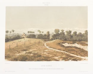 Vue de la synagogue et du cimetière depuis le Cordonpad (Gezigten uit Neerland