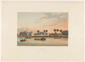 Rive avec la maison du gouverneur à Paramaribo, Suriname