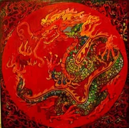 Dragon, 2016 (mixte, acrylique, encre, huile)