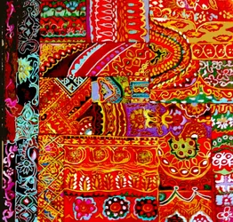 Broderie de Kutch, 2017 (mixte, acrylique, encre, huile)