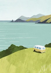 Voyage en fourgonnette le long de la côte