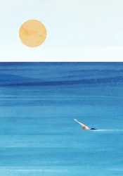 Nageur solitaire en mer
