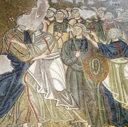 Le baiser de Judas, mosaïque dans le katholikon (église principale) du monastère de Nea Moni (Liste du patrimoine mondial de l