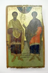 Saints, peinture sur bois au monastère d